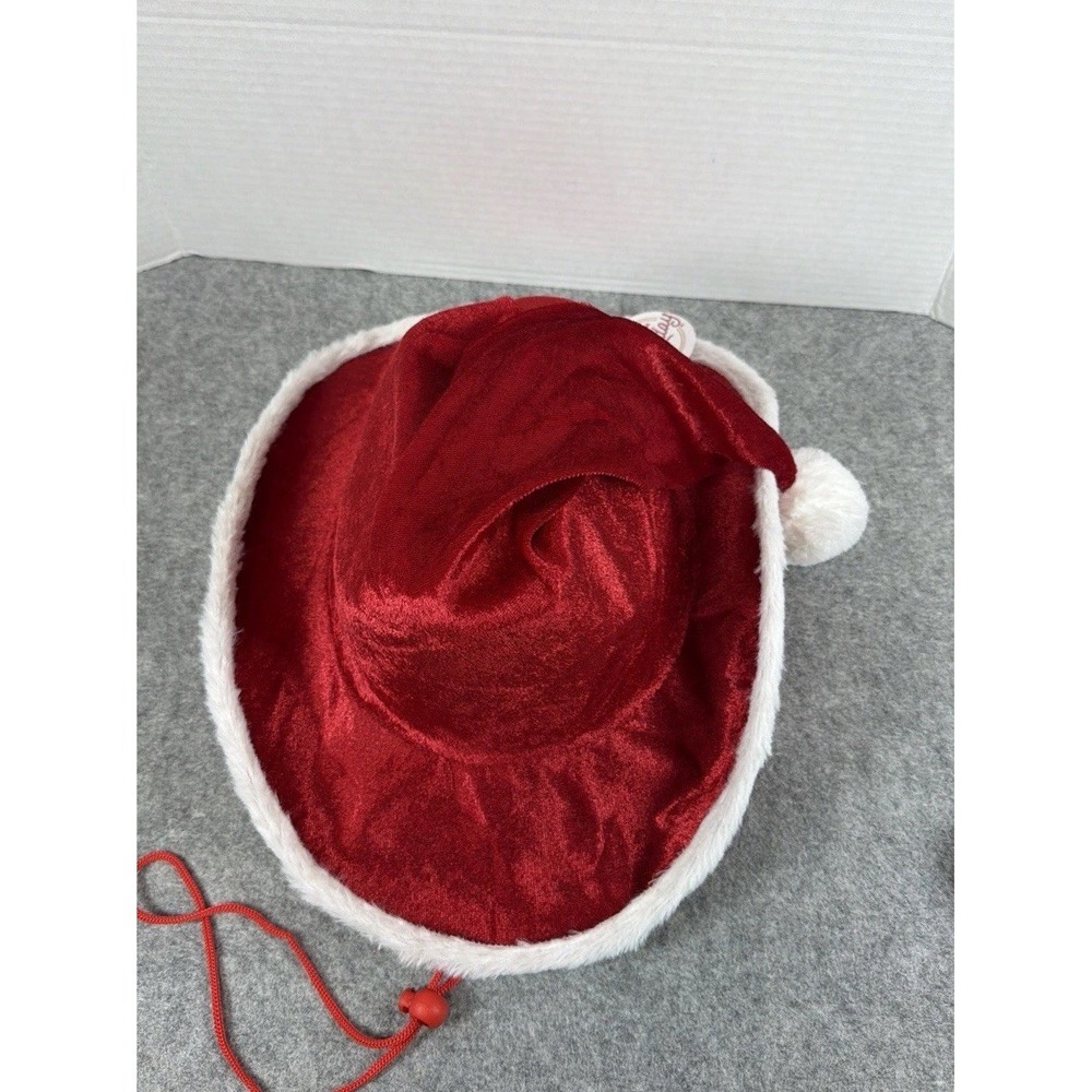 Vintage Elope Cowboy Western Santa Plush Christmas Hat Adjustable